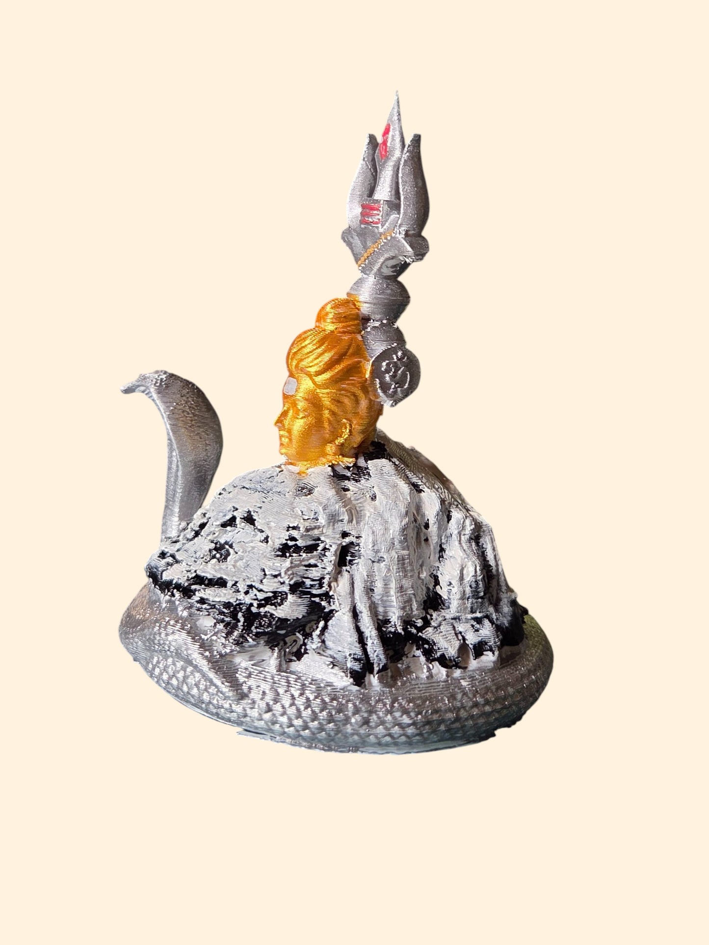 DevaDarshan Lord Shiva with Mount Kailash Statue – Trishul, Snake & Shiv Face Figurine – Hindu God Idol for Home Decor, Temple, Gift