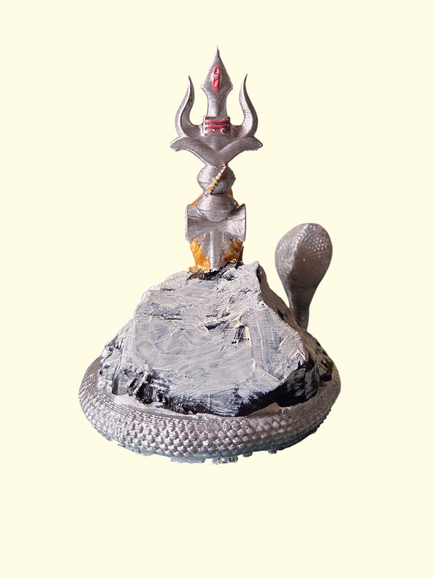 DevaDarshan Lord Shiva with Mount Kailash Statue – Trishul, Snake & Shiv Face Figurine – Hindu God Idol for Home Decor, Temple, Gift