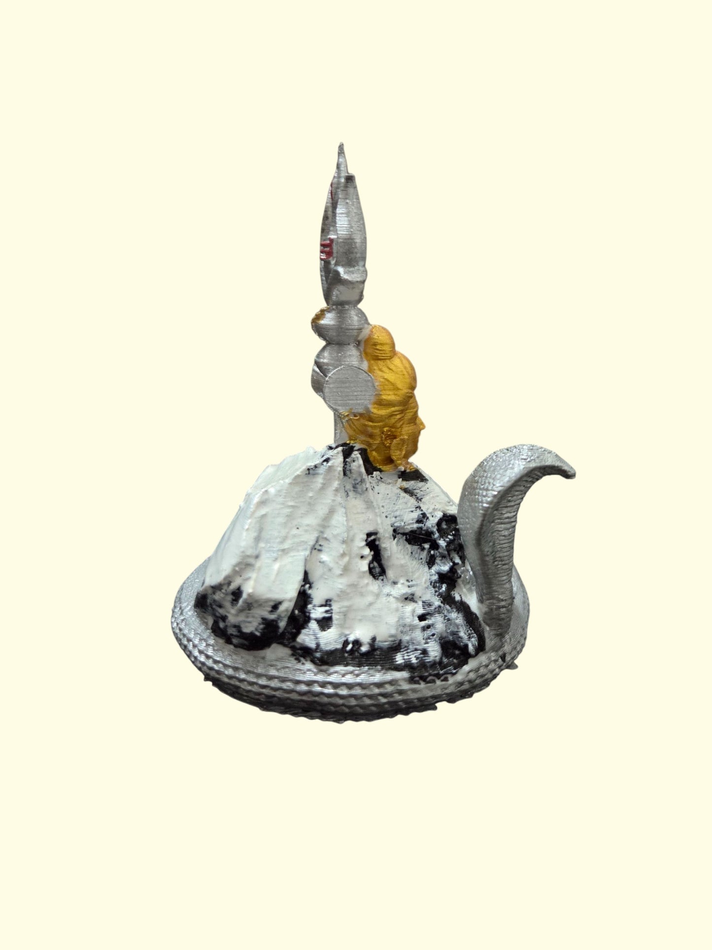 DevaDarshan Lord Shiva with Mount Kailash Statue – Trishul, Snake & Shiv Face Figurine – Hindu God Idol for Home Decor, Temple, Gift
