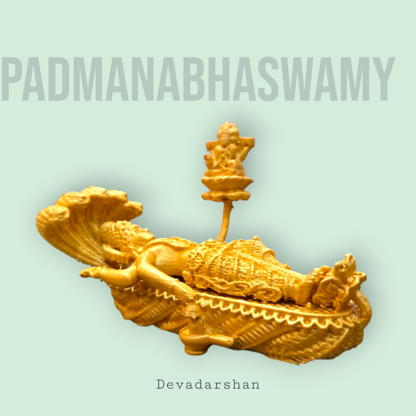 DevaDarshan - Padmanabhaswamy Idol | Lord Vishnu Anantashayana Sheshnag Murti for Home Temple Puja & Gift