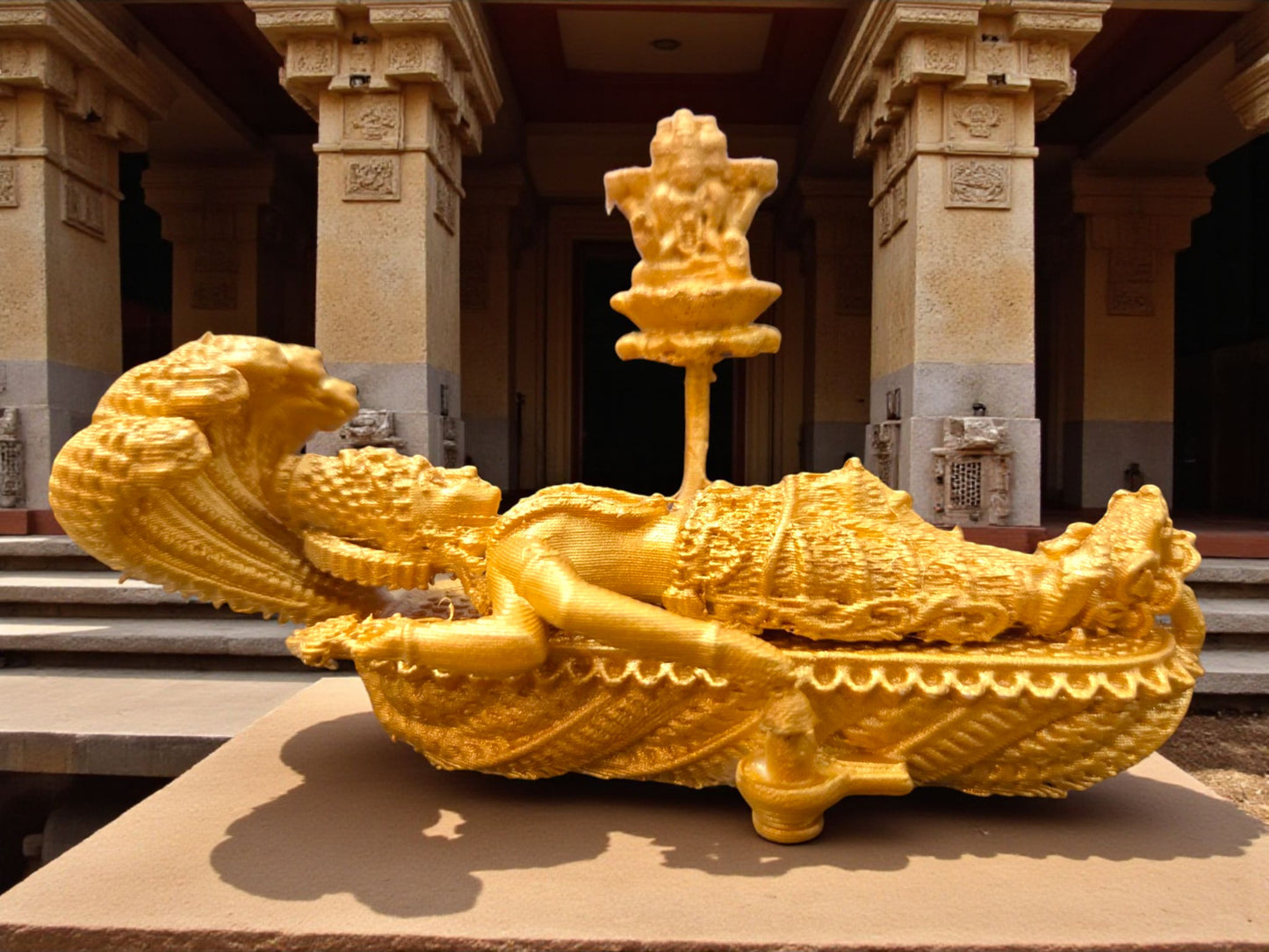 DevaDarshan - Padmanabhaswamy Idol | Lord Vishnu Anantashayana Sheshnag Murti for Home Temple Puja & Gift
