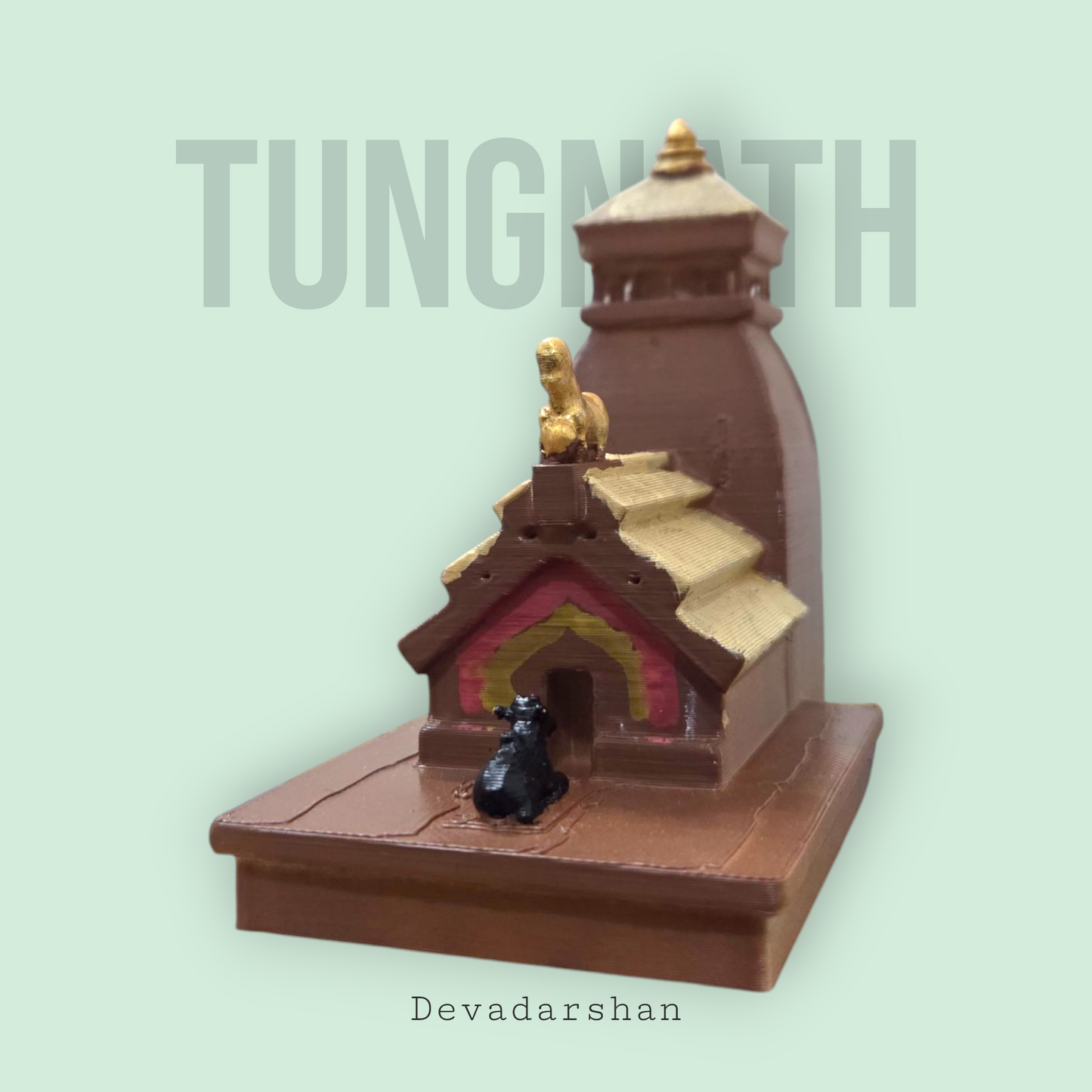 Tungnath Mahadev Temple Miniature | Third Panch Kedar Temple Replica of Lord Shiva Mandir for Home Decor, Puja & Gifting