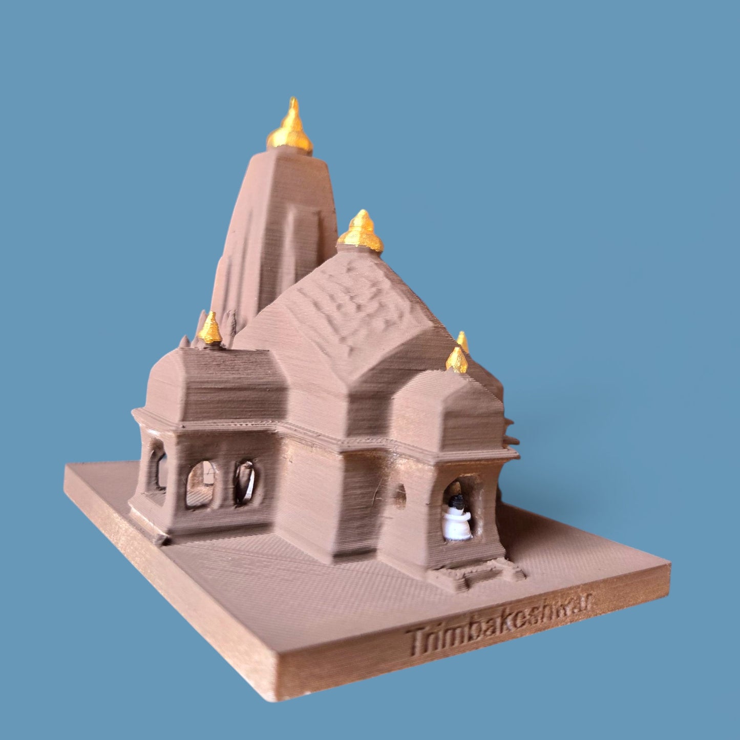 DevaDarshan Trimbakeshwar Jyotirling Miniature Temple | Sacred Shiva Idol for Puja Mandir, Gifting & Spiritual Showpiece