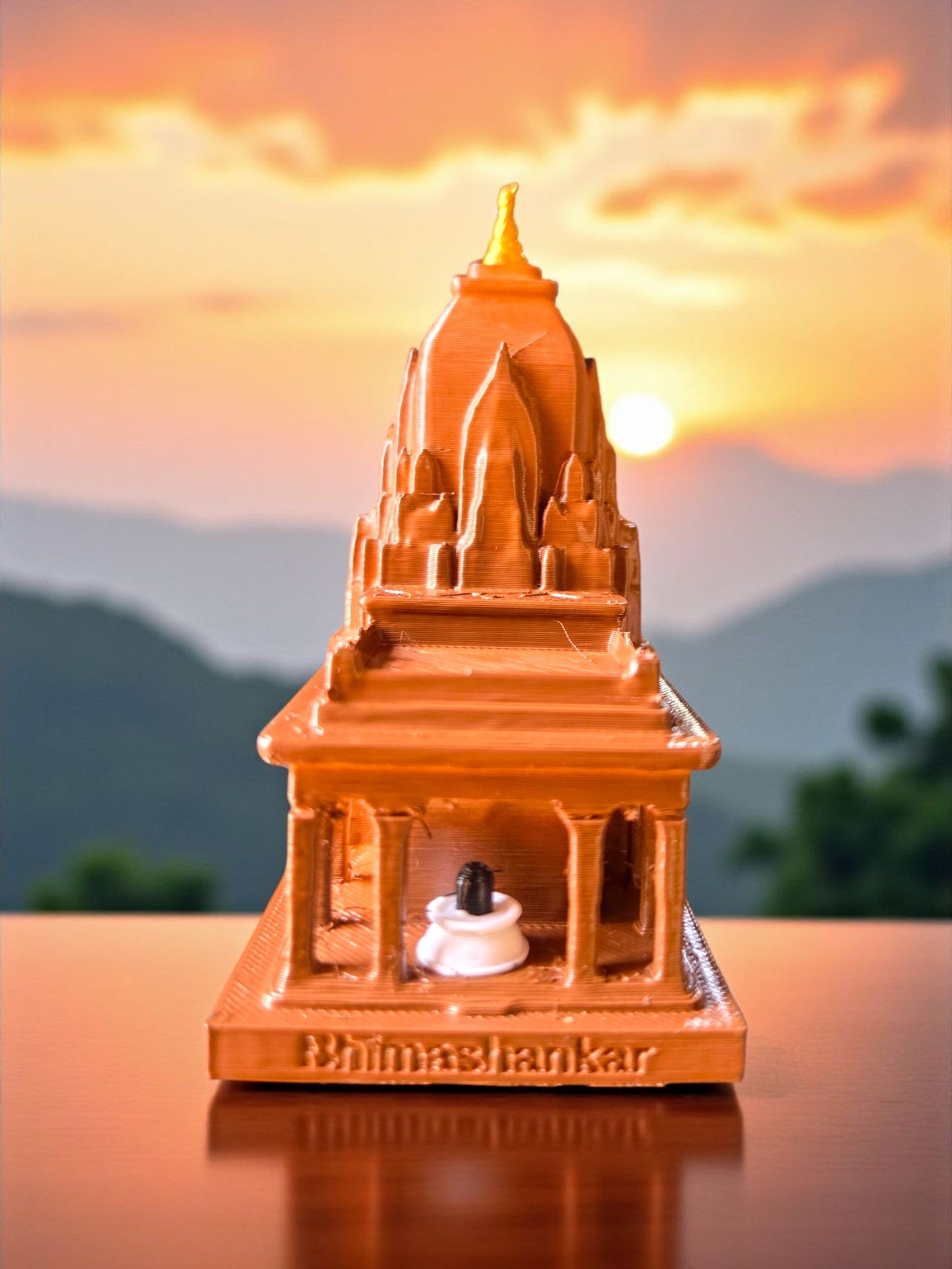 DevaDarshan Bhimashankar Jyotirling Miniature Temple | Eco-Friendly Lord Shiva Idol for Puja Room, Meditation & Devotional Décor