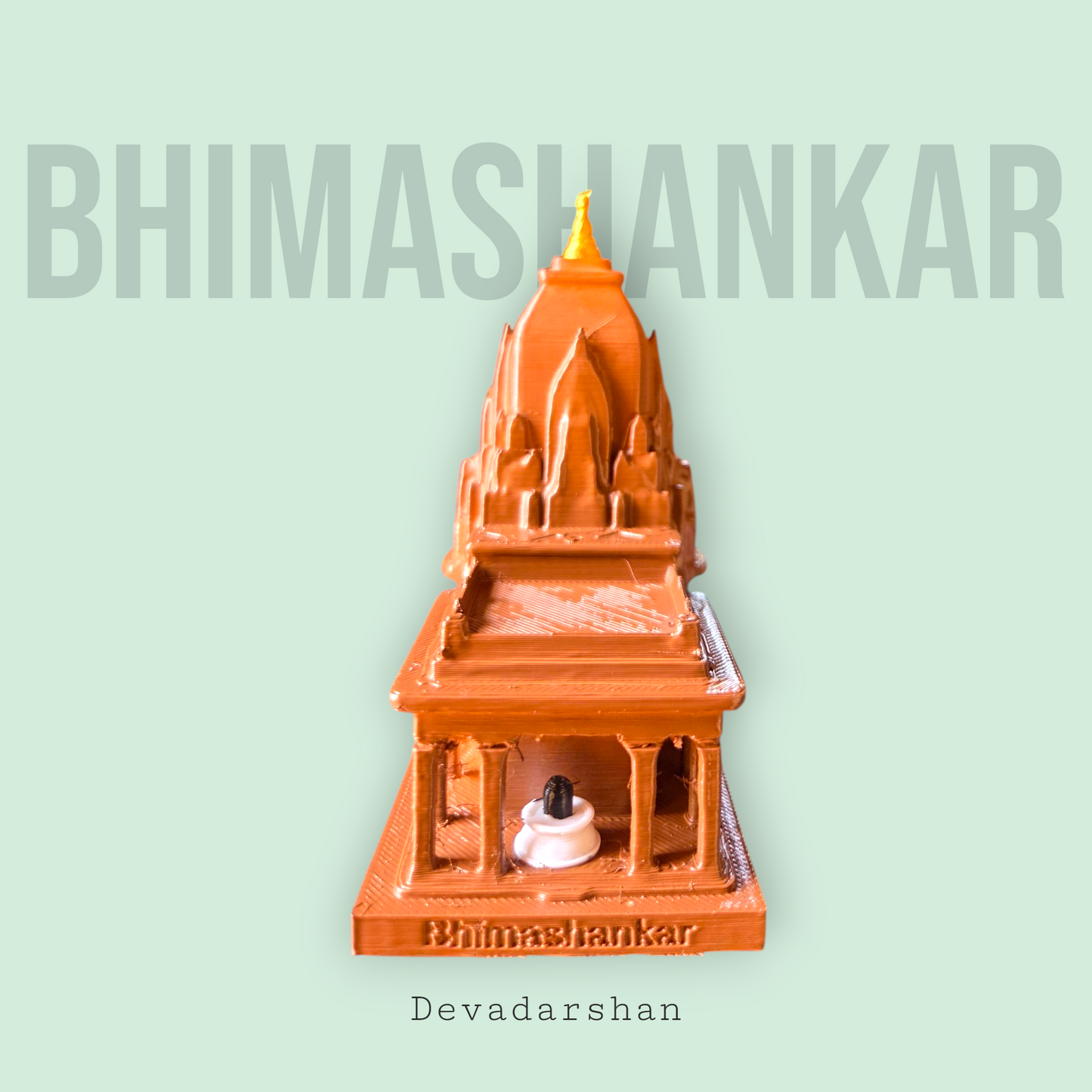 DevaDarshan Bhimashankar Jyotirling Miniature Temple | Eco-Friendly Lord Shiva Idol for Puja Room, Meditation & Devotional Décor