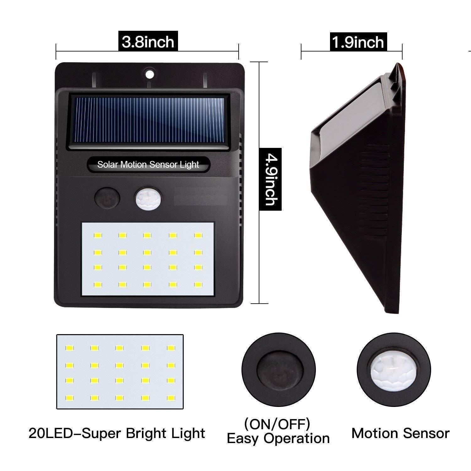Security Light- 20 LED Bright Outdoor Security Lights with Motion Sensor - PahadiMerch