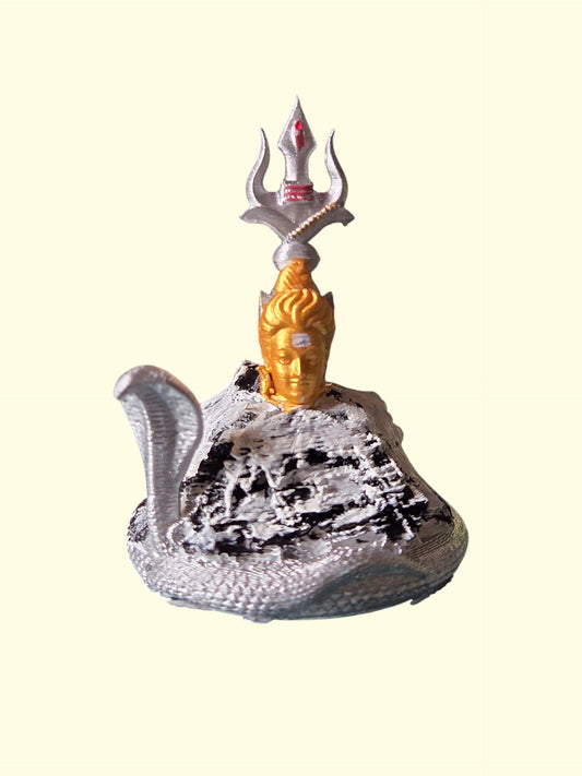 DevaDarshan Lord Shiva with Mount Kailash Statue – Trishul, Snake & Shiv Face Figurine – Hindu God Idol for Home Decor, Temple, Gift