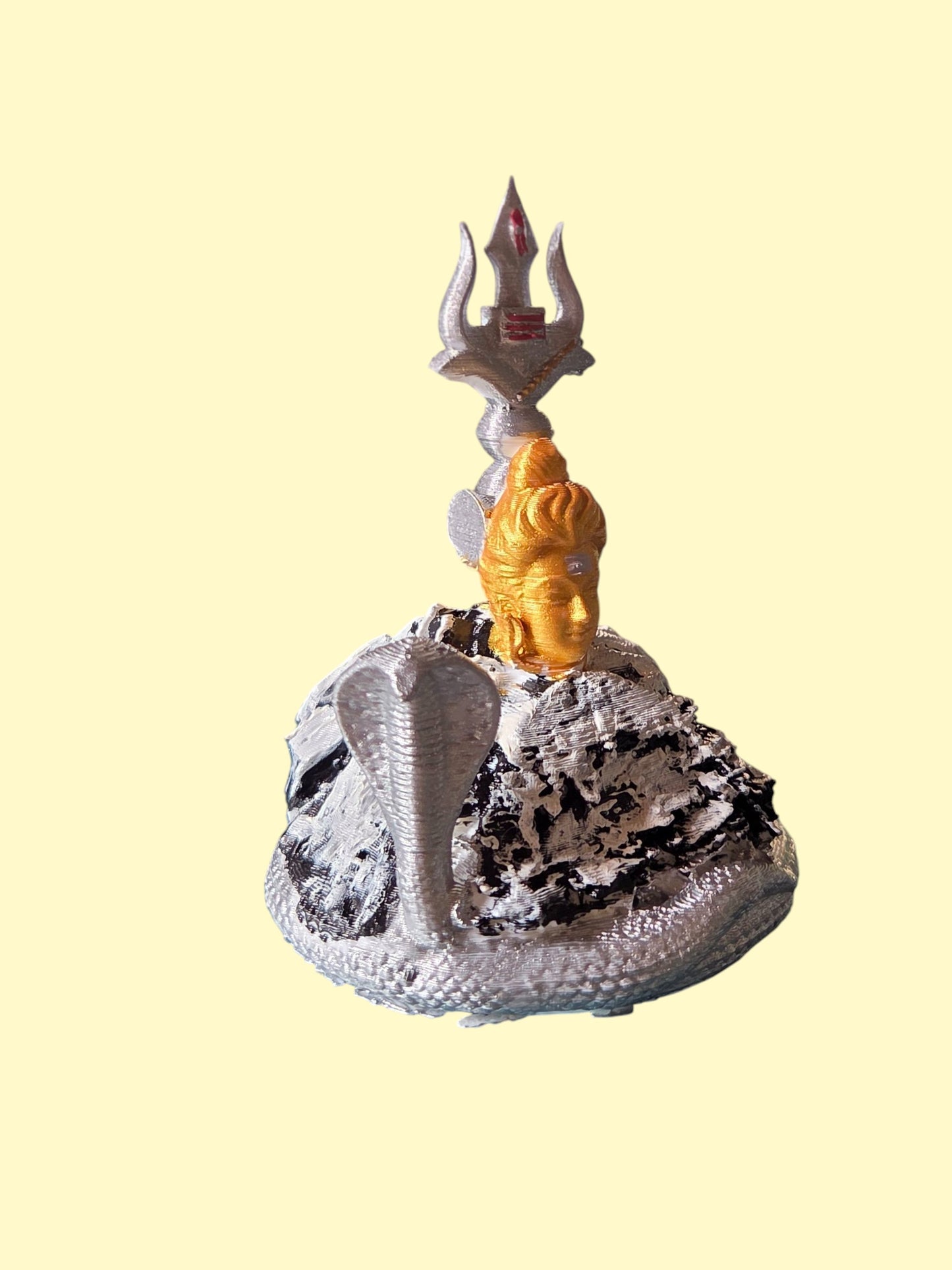 DevaDarshan Lord Shiva with Mount Kailash Statue – Trishul, Snake & Shiv Face Figurine – Hindu God Idol for Home Decor, Temple, Gift