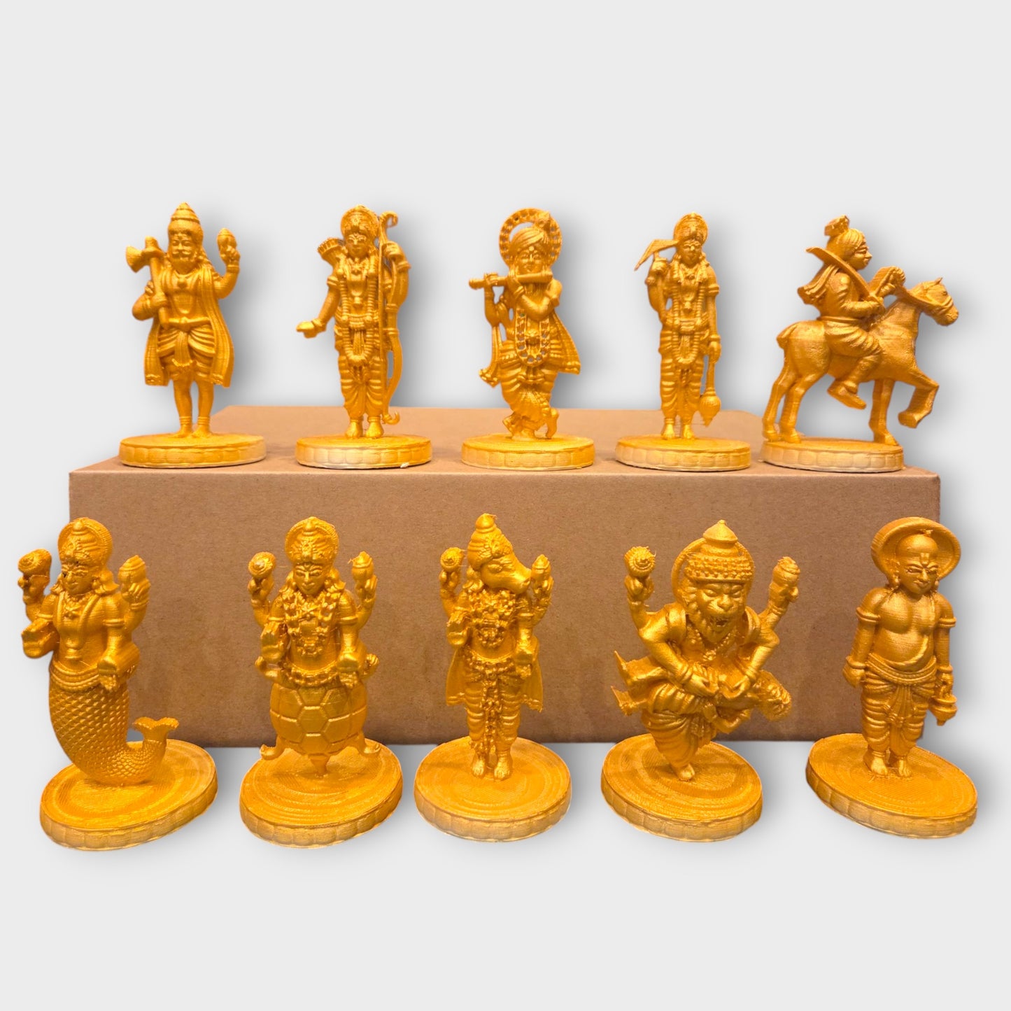 Dashavatara of Lord Vishnu Miniature Set | 10 Avatar of Vishnu Idols | Hindu Mythology Decorative Showpiece