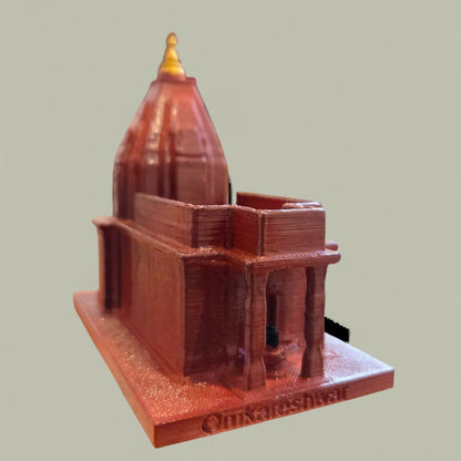 Omkareshwar Temple Miniature Statue – Shiva Lingam Model, Shri Omkareshwar Jyotirlinga Idol, Sacred Temple Decor for Home/Office, Puja Gift, Spiritual Souvenir