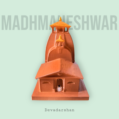 Madhmaheshwar Temple Miniature | Second Panch Kedar Lord Shiva Mandir Replica for Home Temple, Decor & Spiritual Gifting
