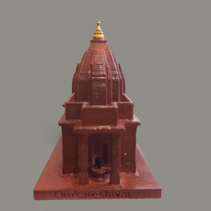 Omkareshwar Temple Miniature Statue – Shiva Lingam Model, Shri Omkareshwar Jyotirlinga Idol, Sacred Temple Decor for Home/Office, Puja Gift, Spiritual Souvenir