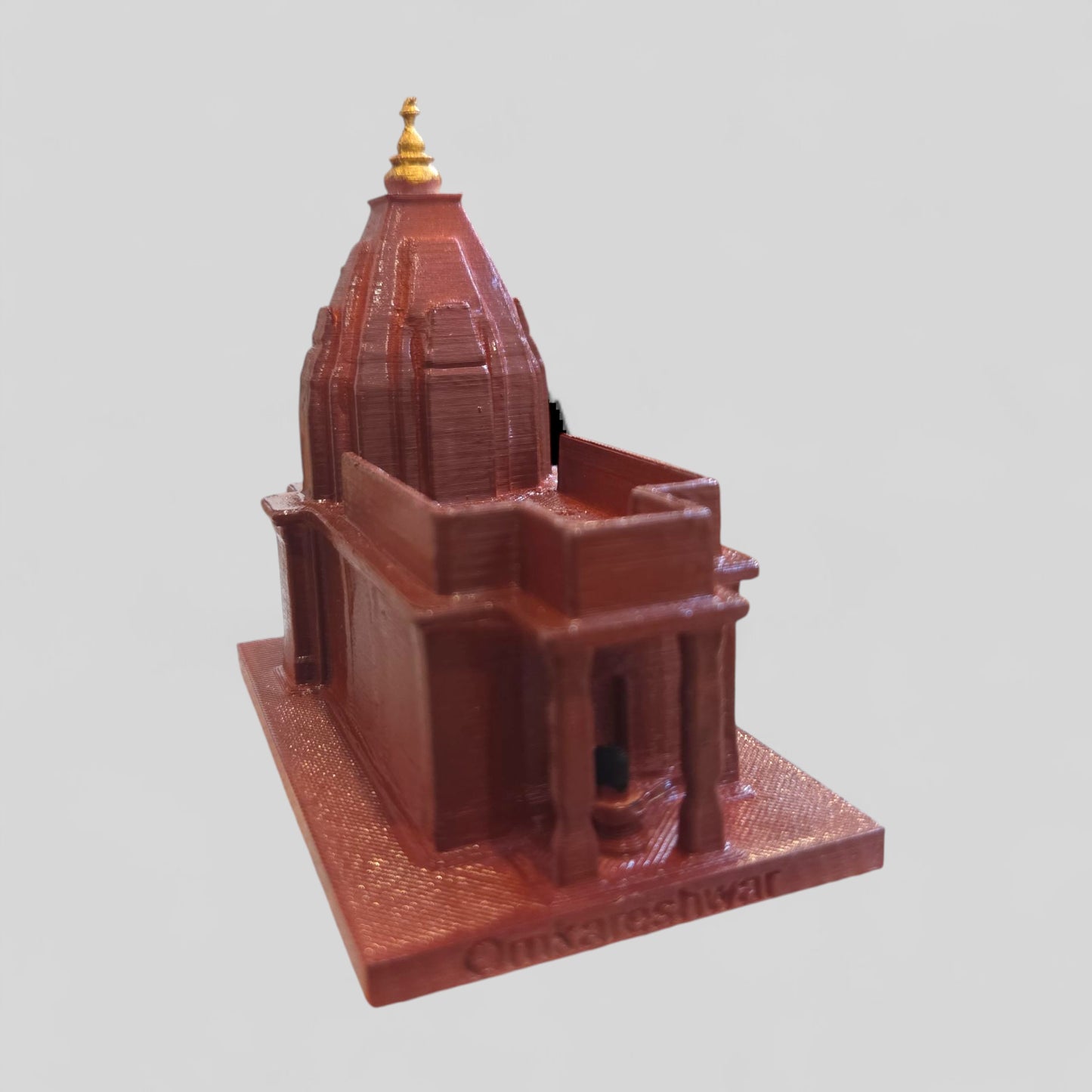 Omkareshwar Temple Miniature Statue – Shiva Lingam Model, Shri Omkareshwar Jyotirlinga Idol, Sacred Temple Decor for Home/Office, Puja Gift, Spiritual Souvenir