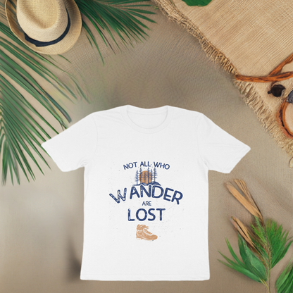 Not all who Wander are Lost Men's White Half Sleeve T Shirt - PahadiMerch