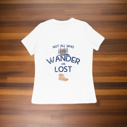 Not all who Wander are Lost Women's White Half Sleeve T Shirt - PahadiMerch